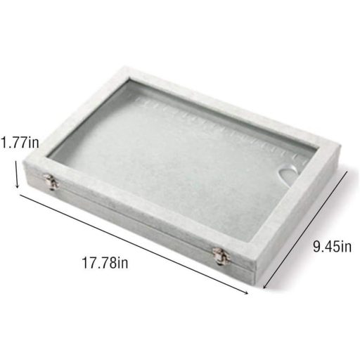 Siva kutija za nakit s držačem prstena - Elegantno pohranjivanje