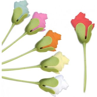   6 darabos rózsaszín és fehér rózsa szalvétatartó csomag, romantikus hangulatú esküvői dekoráció, Anyák napi ajándék