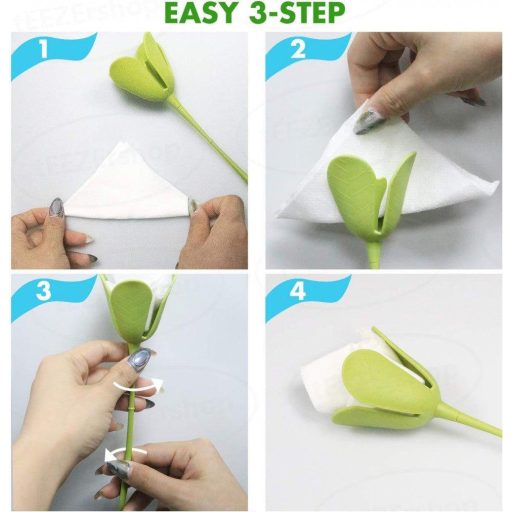 6 darabos rózsaszín és fehér rózsa szalvétatartó csomag, romantikus hangulatú esküvői dekoráció, Anyák napi ajándék