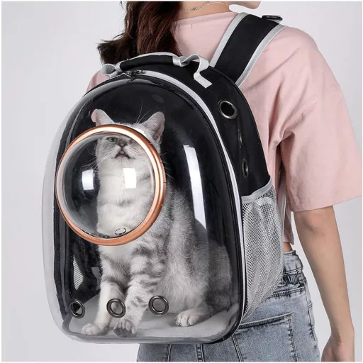 Sipobuy Rucsac Capsulă Spațială Transport Animal de Companie - Geantă Transparentă, Respirabilă pentru Transport Pisici și Cățeluși, pentru Călătorii, Drumeții, până la 5-6 kg