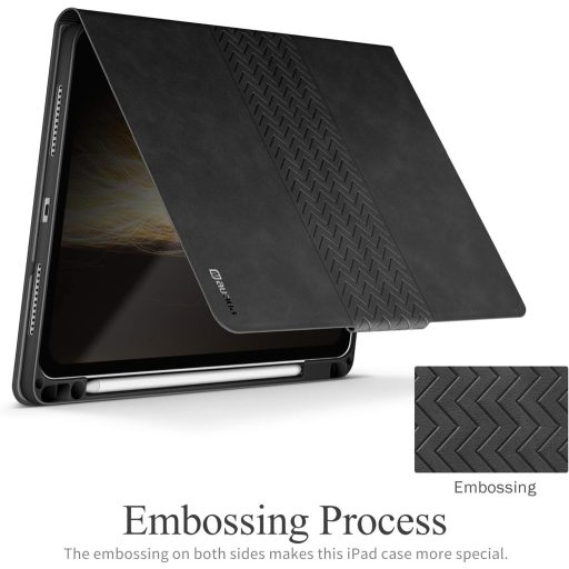 Husă AUAUA iPad Air Tok 10.9-11" - Gri, cu suport Apple Pencil, funcție de trezire/adormire automată, înveliș din piele PU, compatibilă iPad Air 4/5 Gene