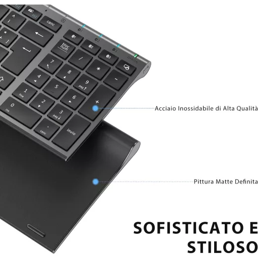 iClever BK10 Wireless Billentyűzet - Ergonomikus Kialakítás - Space grey