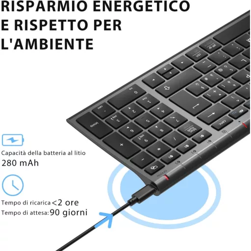 iClever BK10 bežična tipkovnica - Ergonomski dizajn