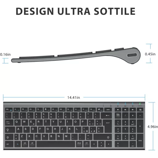 iClever BK10 bežična tipkovnica - Ergonomski dizajn