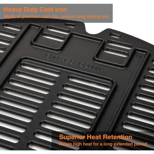 Weber Q2000 sorozathoz való Onlyfire öntöttvas grillrács, 2 darabos szett