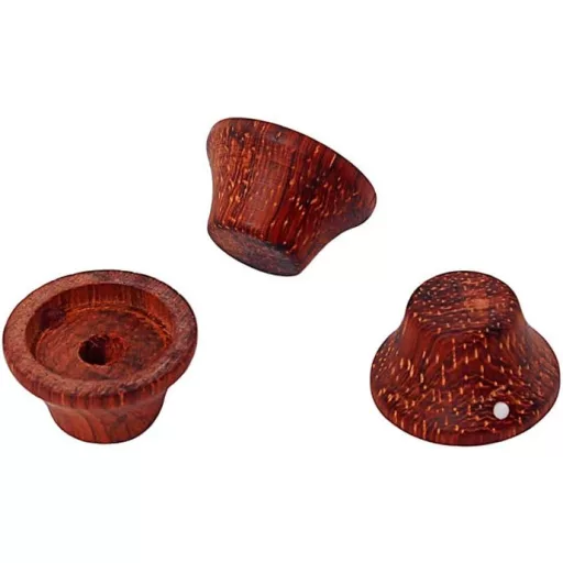 Butoane Alnicov din Lemn pentru Chitară - 3 bucăți, Butoane de Potențiometru din Lemn Roșu pentru LP/Stratocaster