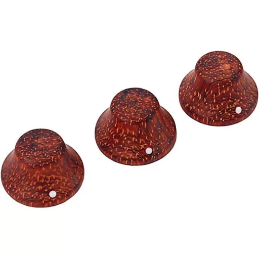 Butoane Alnicov din Lemn pentru Chitară - 3 bucăți, Butoane de Potențiometru din Lemn Roșu pentru LP/Stratocaster