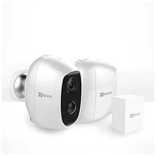 Cameră de securitate wireless de exterior EZVIZ C3A cu rezoluție 1080P, baterie de 5500 mAh, detectare a mișcării și audio bidirecțional, IP6