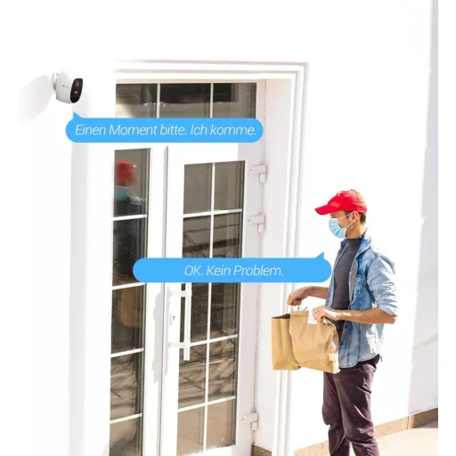 Cameră de securitate wireless de exterior EZVIZ C3A cu rezoluție 1080P, baterie de 5500 mAh, detectare a mișcării și audio bidirecțional, IP6