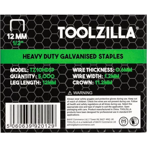 Capse galvanizate de 12 mm Toolzilla 5000 Strong, pentru sarcini profesionale