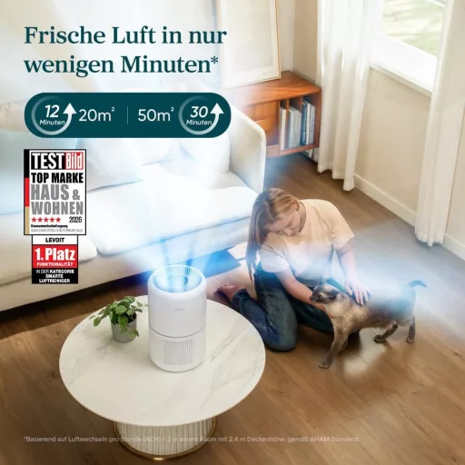 LEVOIT Légtisztító H13 HEPA Szűrő Allergia Pollenszemcse Füst Ellen 195m³/h