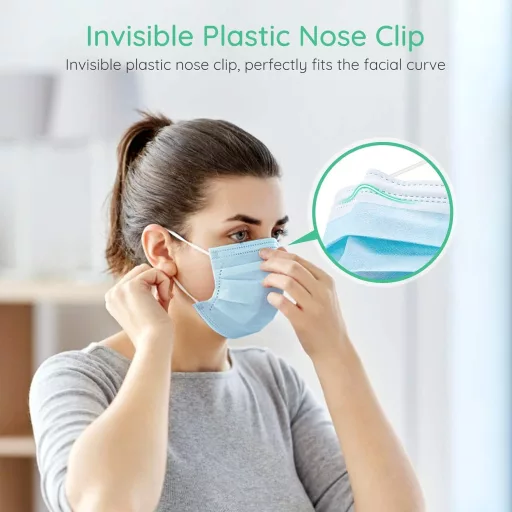 Wawech 50 db 3 rétegű eldobható szájmaszk, porálló, lélegzőképes arcmaszk