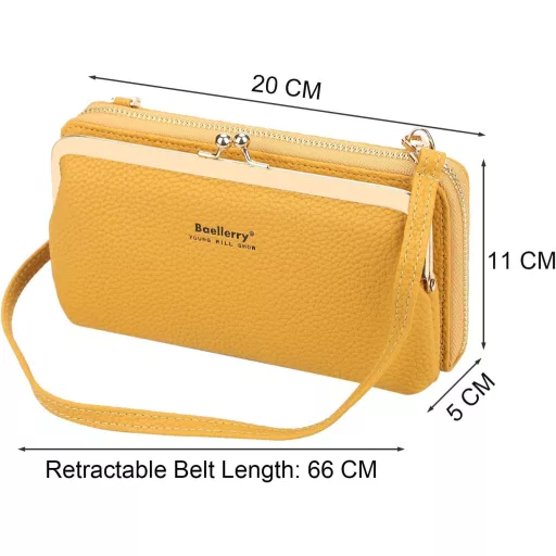 Yixuan ženska torba za rame od umjetne kože s držačem za telefon ružičasta s odvojivim remenom