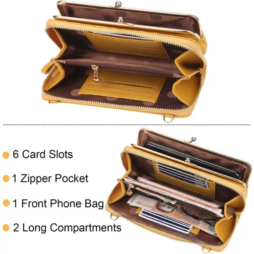 Geantă de umăr pentru femei Yixuan, din piele ecologică, cu suport pentru telefon, roz, cu curea detașabilă.