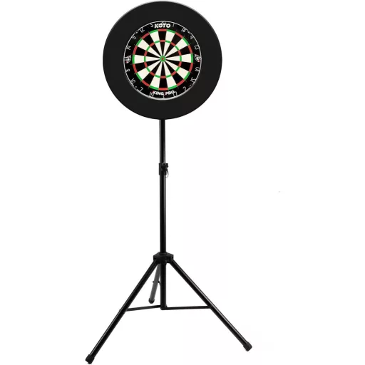 KOTO Heavy Duty Darts Állvány - Összecsukható, Magasságállítható (120-190 cm), 90 cm Széles, Sisalhoz és Elektronikus Dartboardhoz, Fekete