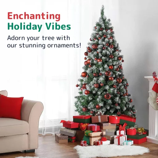 Prextex Piros Karácsonyi Gömbdíszek 36 Darabos Szett Törhetetlen Műanyag Karácsonyfadíszek Akasztóval Ünnepi Dekoráció