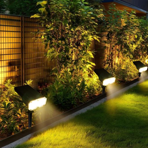 da LIGHT Napelemes Kerti Lámpa LED, Dimmelhető Spotlámpa Meleg és Hideg Fehér, IP65 Vízálló, 2 db Talajszeg és Fali Tartóval