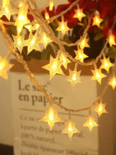 Ghirlandă Luminoasă LED Adispotg Stea, 6m - Baterii, 2 Moduri, Decoratiuni Interioare/Exterioare