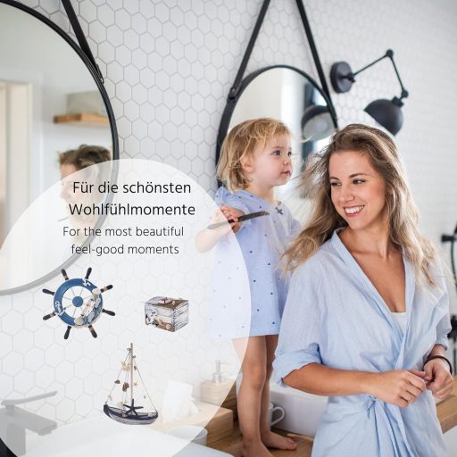 Flanacom Fürdőszoba Dekoráció Szett 3 Részes Tengeri Stílusú Fa Kiegészítő