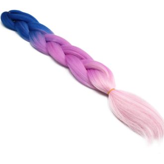   Cybelleza 24 Inch Jumbo predlžované vrkoče - Modré, fialové a ružové Kanekalon syntetické vlasy - Afro vrkoče pre ženy a deti