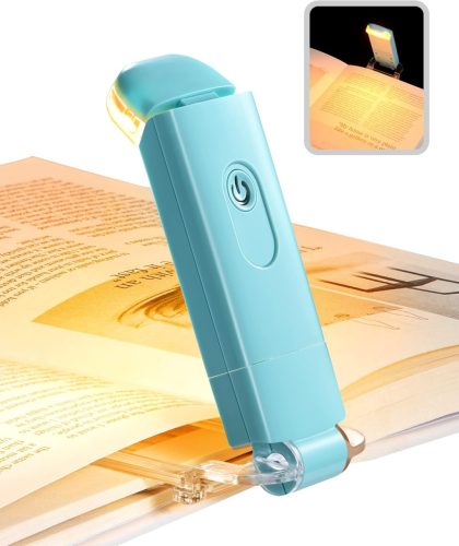 DEWENWILS Olvasólámpa 3 Fényerőszinttel - USB Tölthető Könyvlámpa Szemkímélő Borostyán Fénnyel, Állítható Fejjel, Utazáshoz, Éjszakai Olvasá
