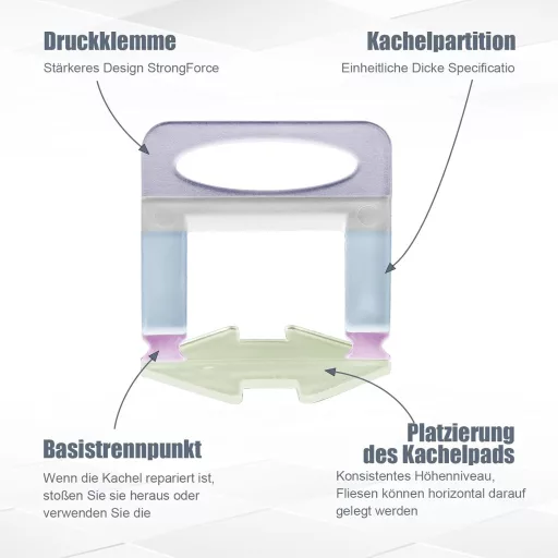 Storystore 500 bucăți clipsuri nivelare gresie, grosime rost 1,5 mm, sistem nivelare plăci ceramice 3-12 mm