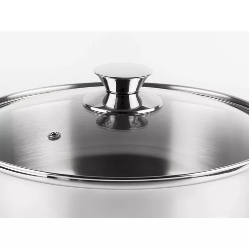 VIER 30 cm-es rozsdamentes indukciós főzőedény 18/10 acél