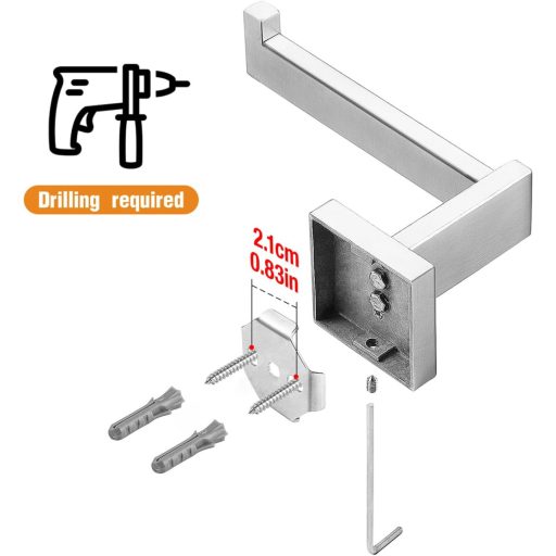 HITSLAM rozsdamentes WC papír tartó fali szögletes nikkel