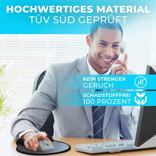 BIDOST crna ergonomska podloga za miša s jastučićem od gela i osloncem za zglob