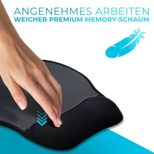 BIDOST crna ergonomska podloga za miša s jastučićem od gela i osloncem za zglob