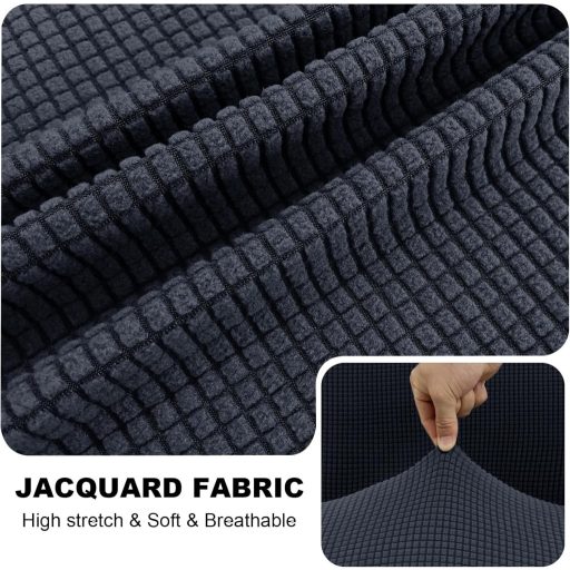 SYLC Rugalmas Kanapé Ülőpárna Huzat 3 Személyes Sötétszürke Kockás