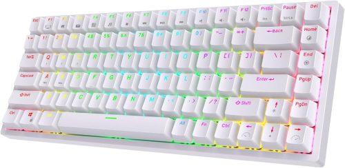 Tastatură Mecanică de Gaming RK ROYAL KLUDGE RK84 75% RGB Albă - Wireless Bluetooth/2.4GHz