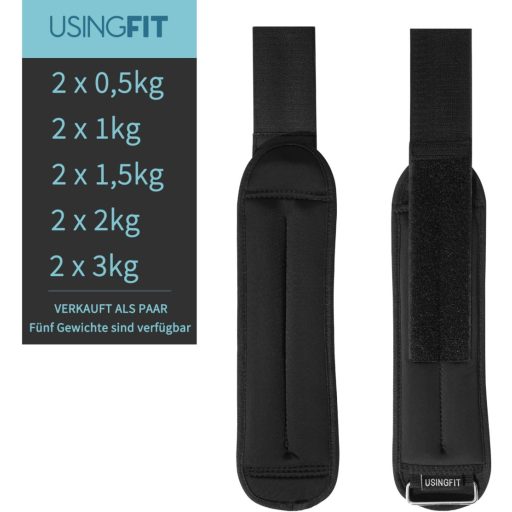 USINGFIT Súlyzott Csuklósúly és Lábsúly Szett Edzéshez 0,5-2 kg