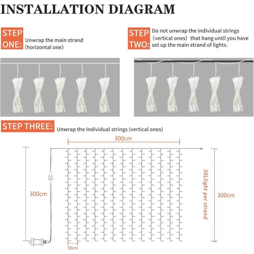 Perdea luminoasă LED TOFU, proiector decorativ de Crăciun