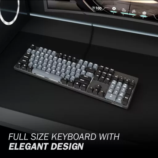 DURGOD Taurus K310 Mechanikus Gamer Billentyűzet 105 Gomb PBT ISO UK Space Grey
