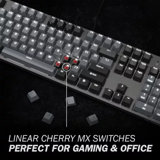DURGOD Taurus K310 Mechanikus Gamer Billentyűzet 105 Gomb PBT ISO UK Space Grey