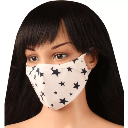 Set 3 măști de față Touchstone, din bumbac lavabil, cu model, multistrat, cu prindere comodă după ureche, mască de gură textilă, unisex, respirabilă, pentru adulți.