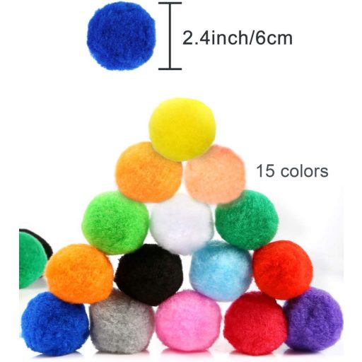 Pllieay 30 db 6 cm puha pompon labda 15 szín DIY kézműves dekorációhoz