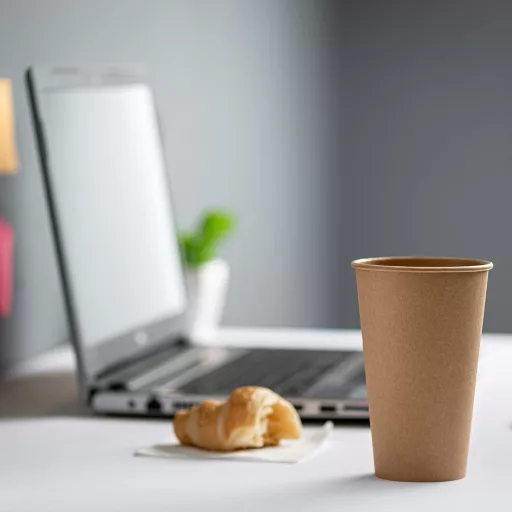 GUSTO 340ml Barna Kraft Papír Kávécsészék 100db Ökológikus Eldobható