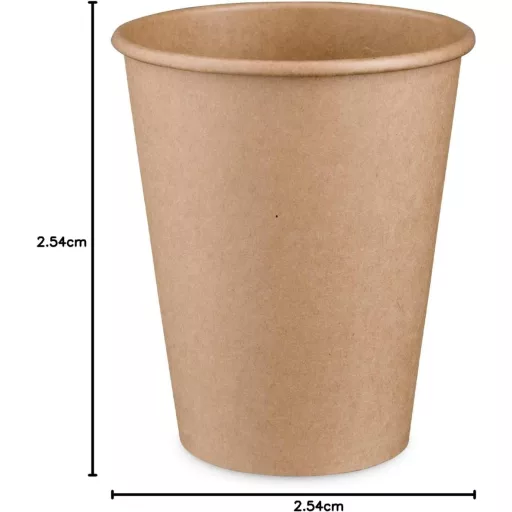 GUSTO 340ml Barna Kraft Papír Kávécsészék 100db Ökológikus Eldobható