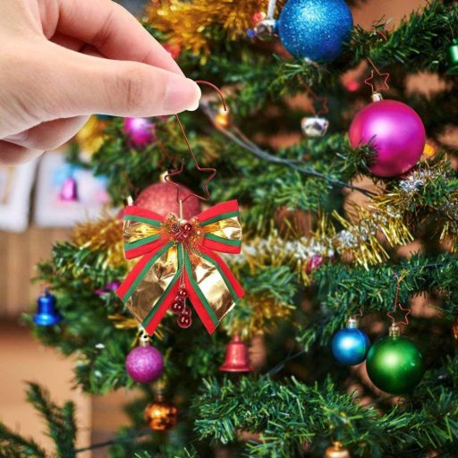 KATELUO 60 darabos Karácsonyfa Akasztó Csillag Alakú, Újrahasználható, 3 Különböző Forma (Piros)