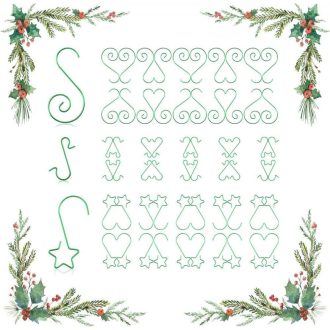   KATELUO 60 darabos Karácsonyfa Akasztó Csillag Díszítő Függőkészlet, Újrahasznosítható (3 Forma)