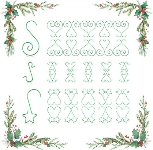 KATELUO 60 darabos Karácsonyfa Akasztó Csillag Díszítő Függőkészlet, Újrahasznosítható (3 Forma)