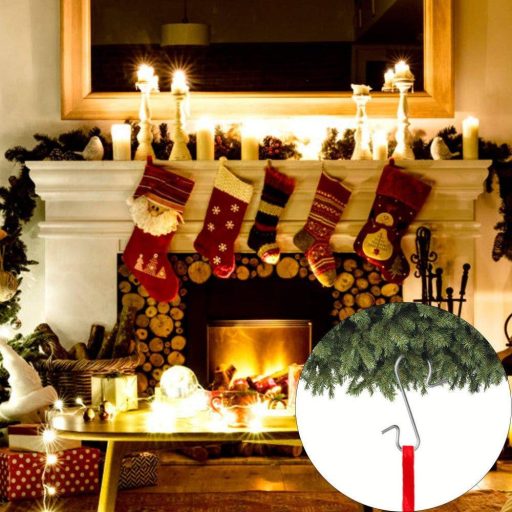 KATELUO 60 darabos Karácsonyi díszek, S alakú horgok csillaggal, újrahasználható, 3 formában (ezüst)