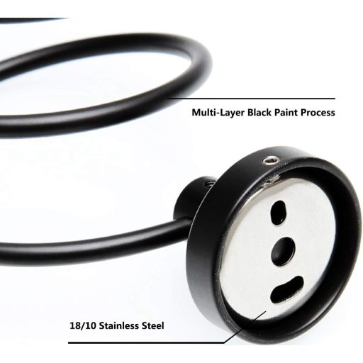 Makidar Rozsdamentes Acél Hajszárító Tartó Fekete Krómozott