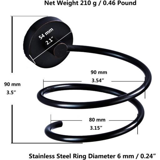 Makidar Rozsdamentes Acél Hajszárító Tartó Fekete Krómozott