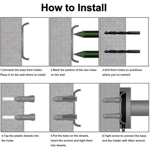 Makidar Rozsdamentes Acél Hajszárító Tartó Fekete Krómozott