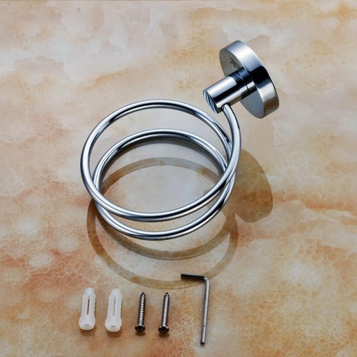 Makidar Rozsdamentes Acél Hajszárító Tartó Fekete Krómozott