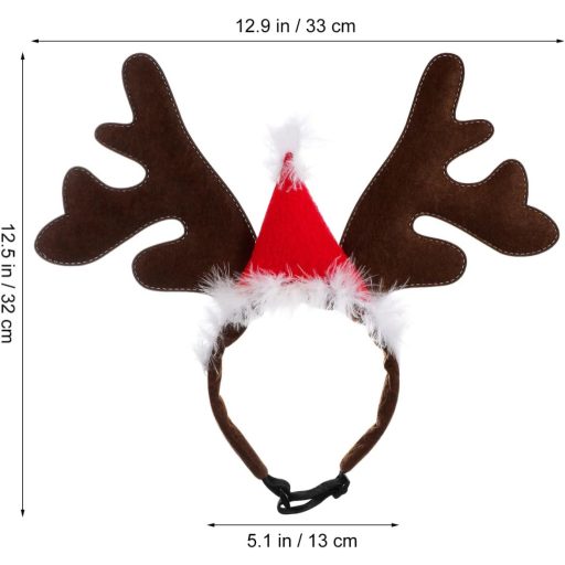 VALICLUD Kutya Karácsonyi Jelmez Rénszarvas Agancs Fejpánt Kalappal