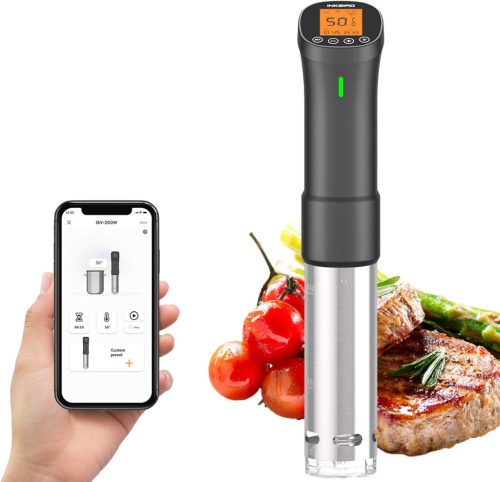 Inkbird WiFi Sous Vide Botmixer 1000W - Rozsdamentes Acél Vízkeringető Főző 12L Kapacitással, Pontos Hőmérséklet Szabályozás, Applikációs Ve